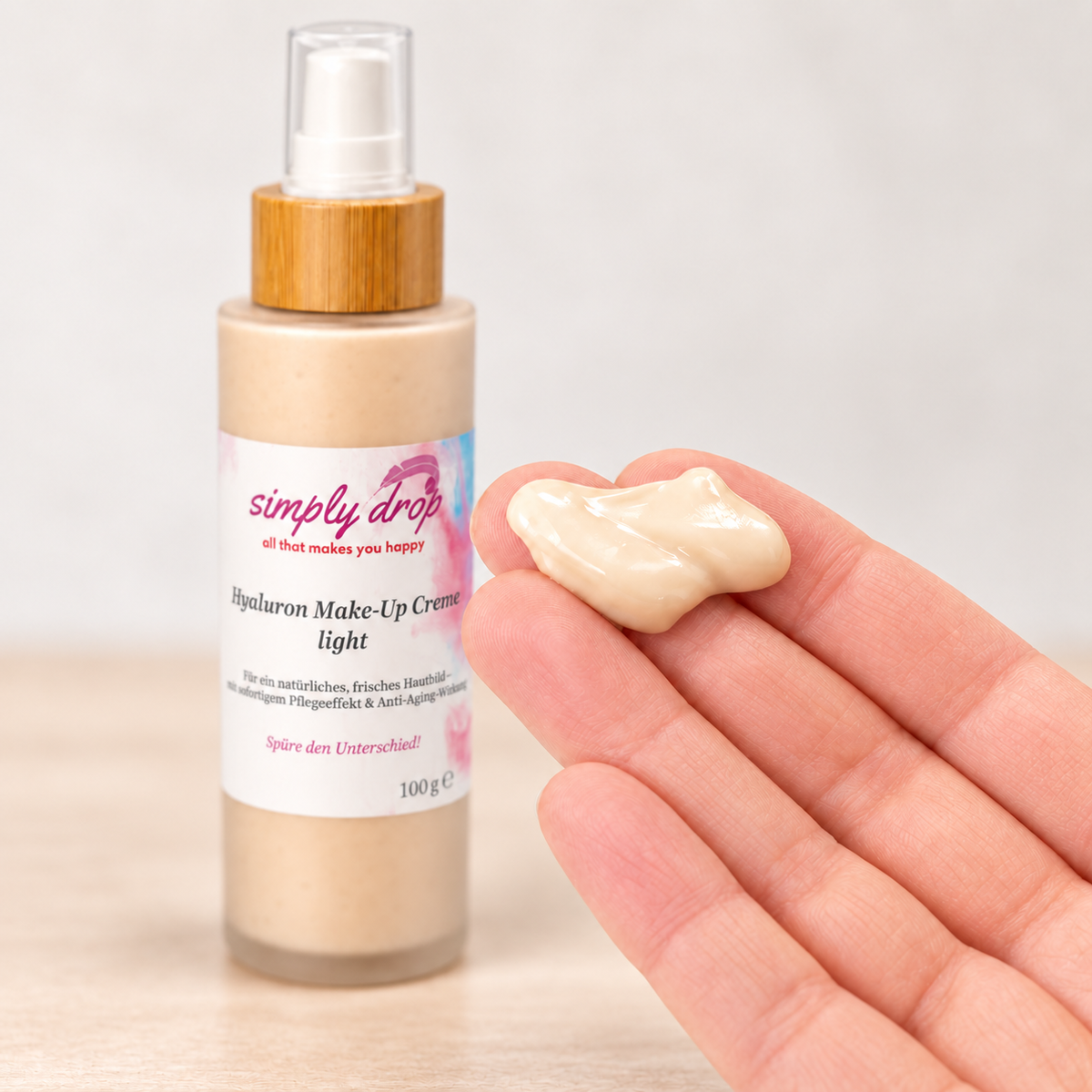 Hyaluron Make-up Creme in der Anwendung