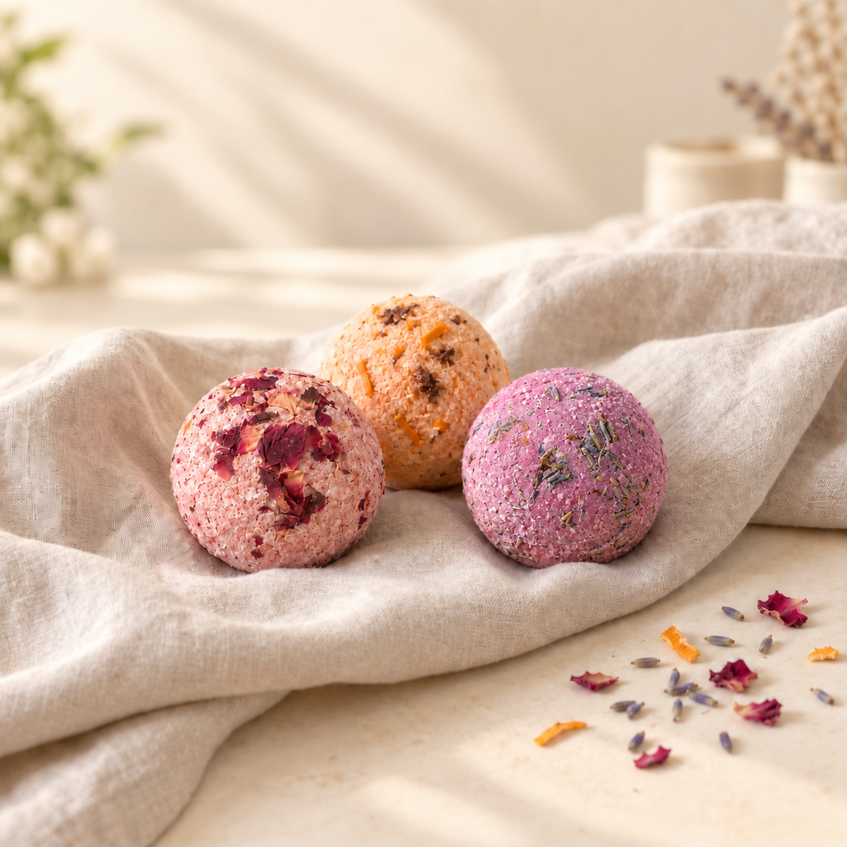 Gemischtes Badekugel-Set: Luxus, Happy Day und Relax