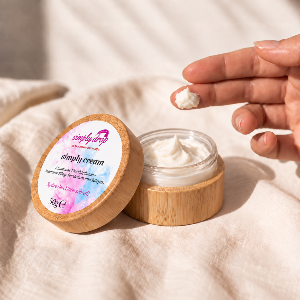 simply cream in der Anwendung