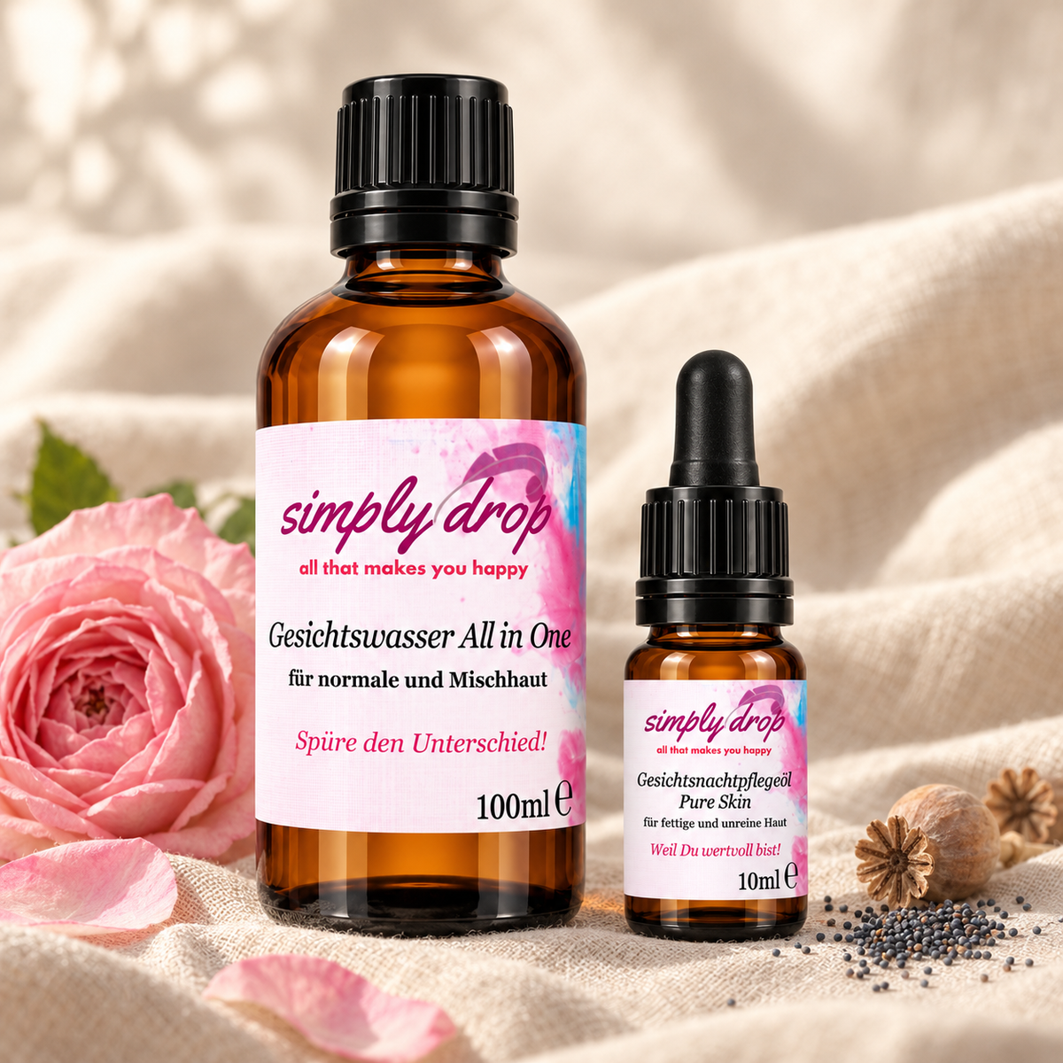 Gesichtswasser All in One 100 ml + Öl 10 ml, fettige Mischhaut
