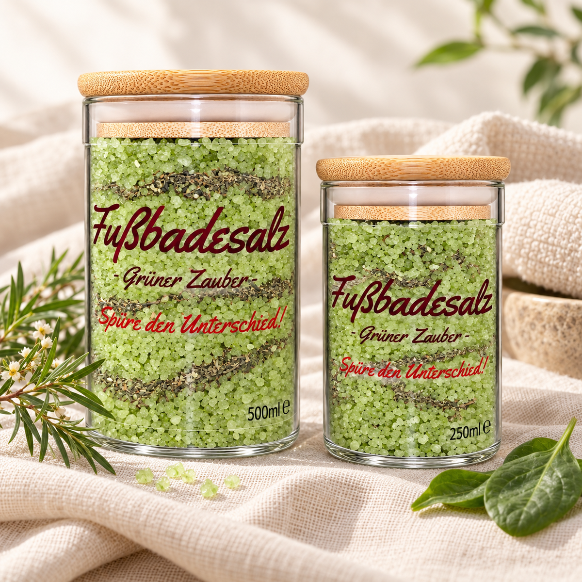 Fußbadesalz Grüner Zauber 250 ml und 500 ml