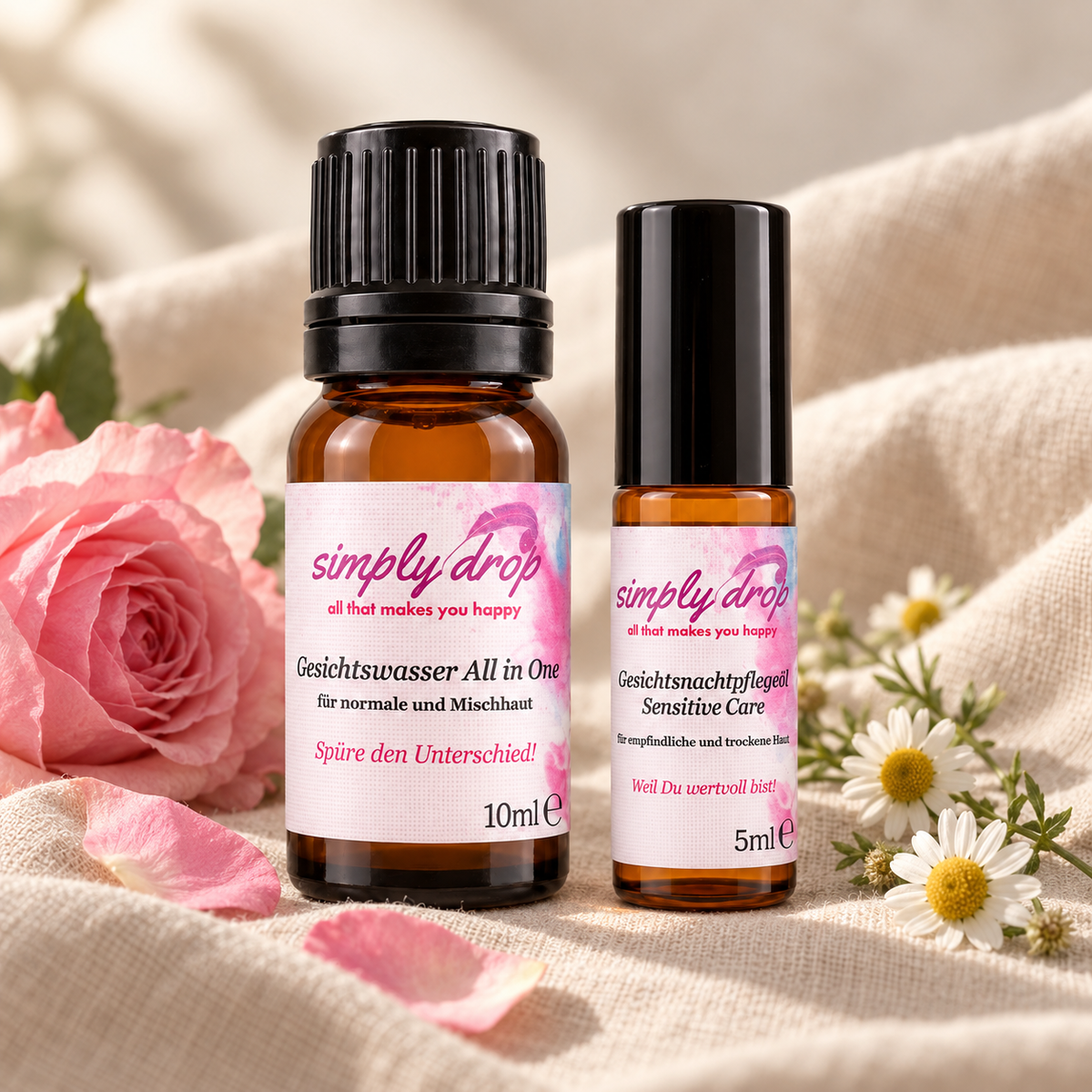 Gesichtswasser All in One 10 ml + Öl 5 ml, trockene Mischhaut