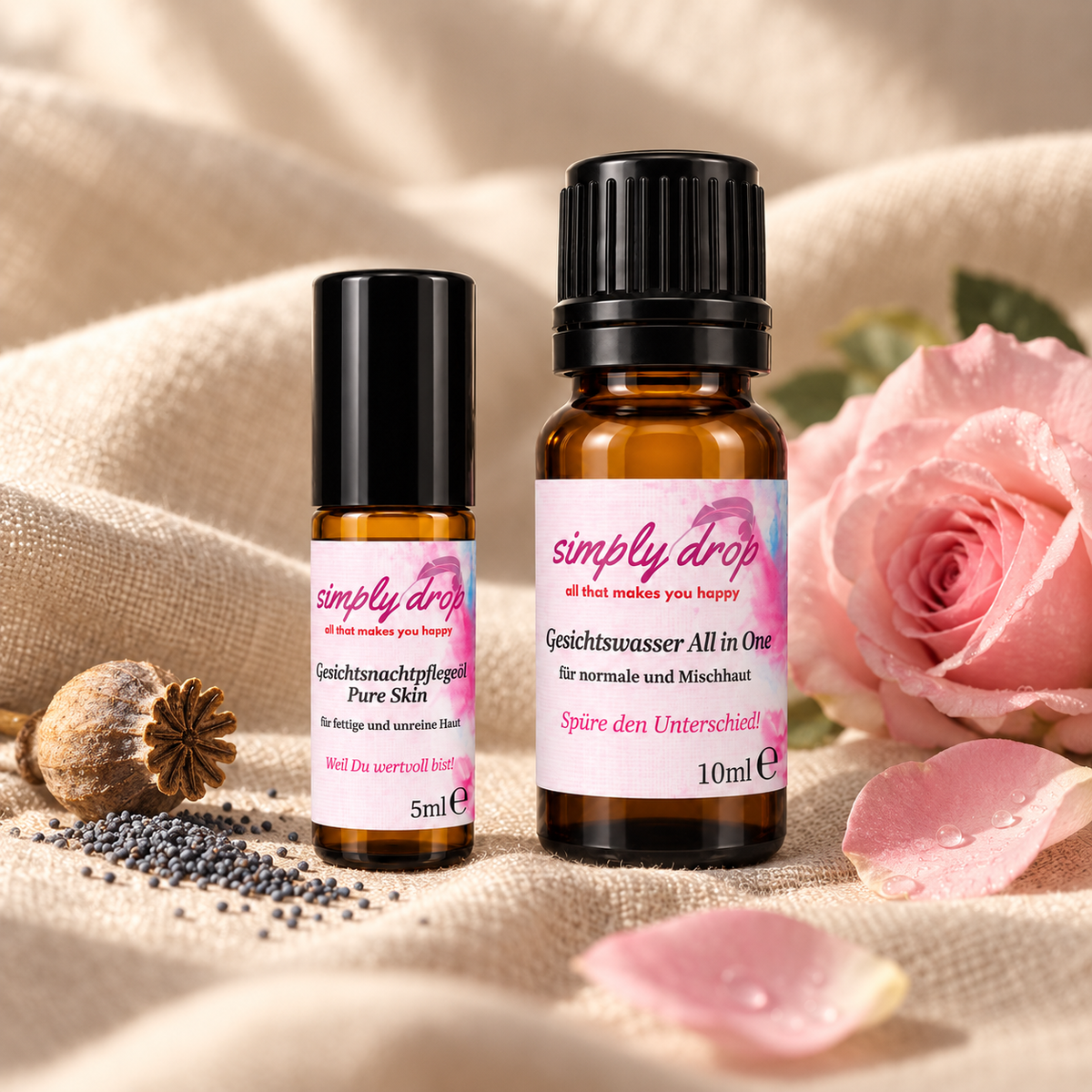 Gesichtswasser All in One 10 ml + Öl 5 ml, fettige Mischhaut