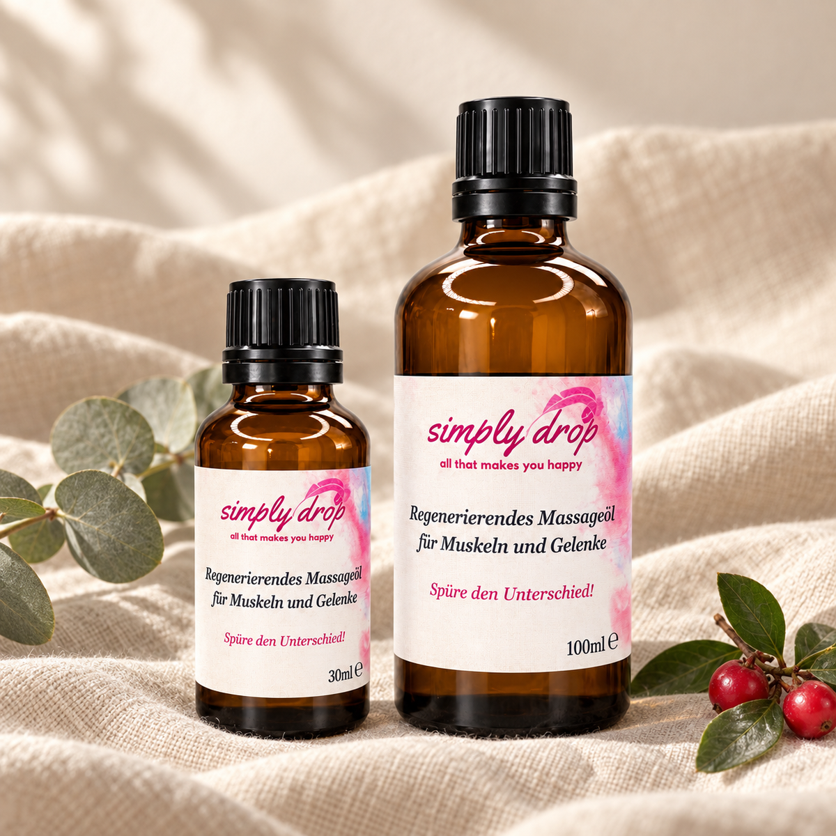 Regenerierendes Massageöl für Muskeln und Gelenke in 30 ml und 100 ml
