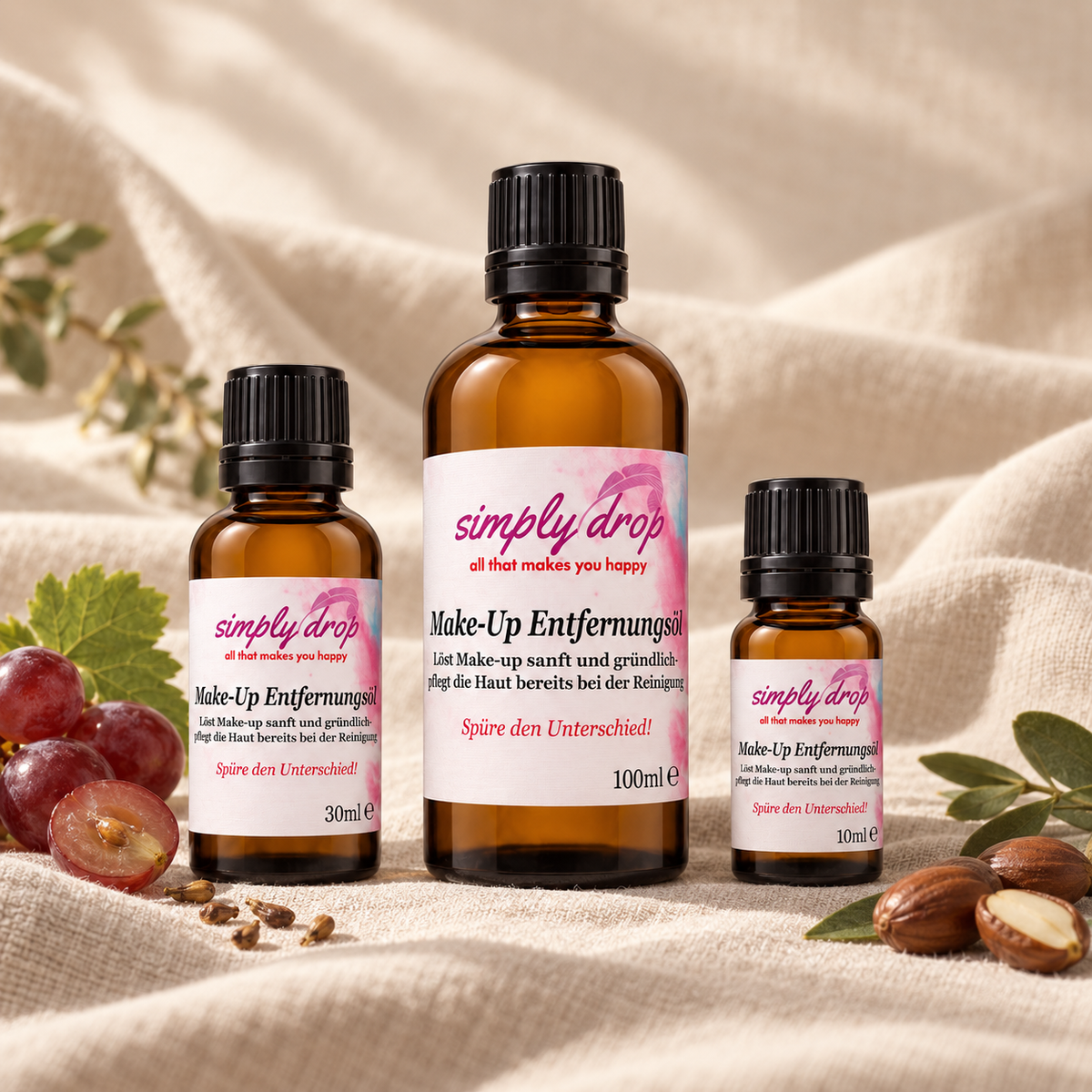Make-up Entfernungsöl 30 ml, 100 ml und 10 ml