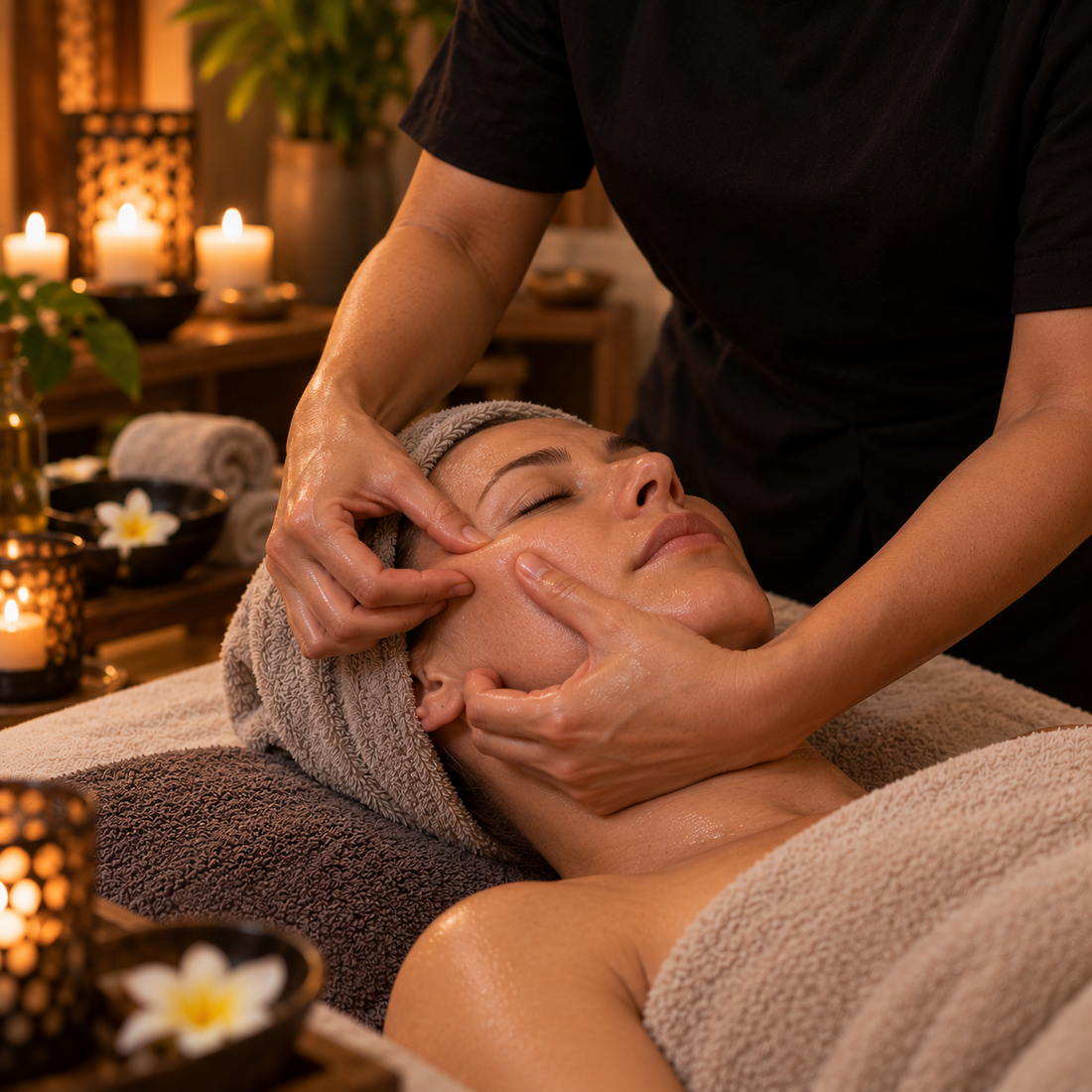 Anti-Falten-Massage am Gesicht
