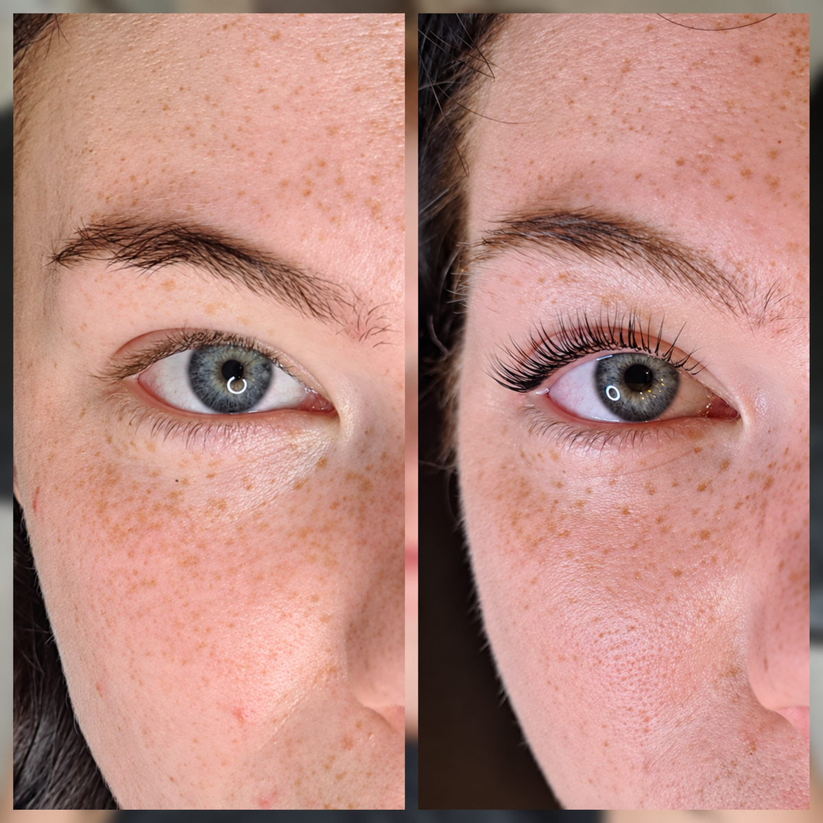 Wimpern vorher und nachher